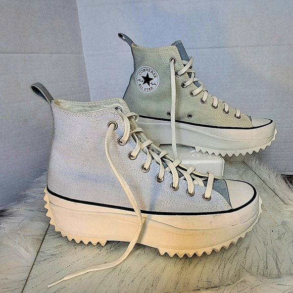 Converse Run Star Hike Hi Two-Tone Blue Gray Denim Shoes Unisex Men 9.5 Women 11 main image 9